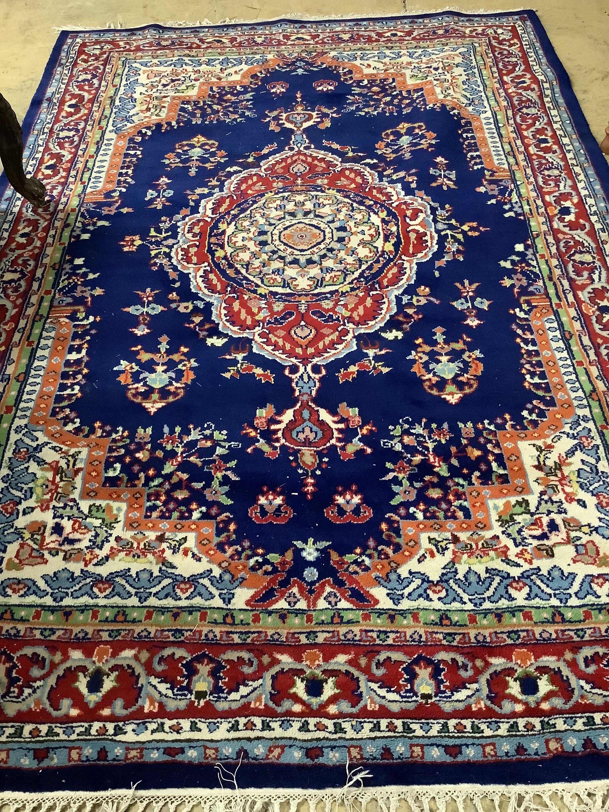 A North West Persian style blue ground carpet, 260 x 180cm